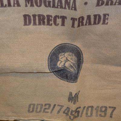 Lot of 2 Vintage Burlap Coffee Bean Sacks
