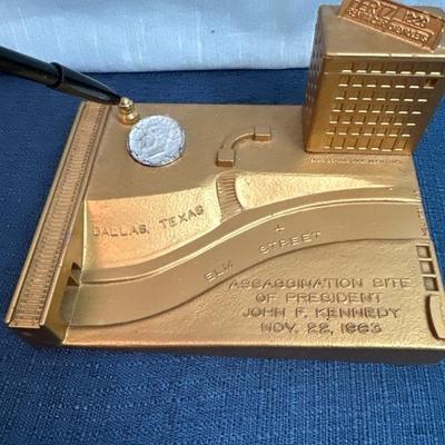 Lot 49, metal, JFK, assassination site desk set