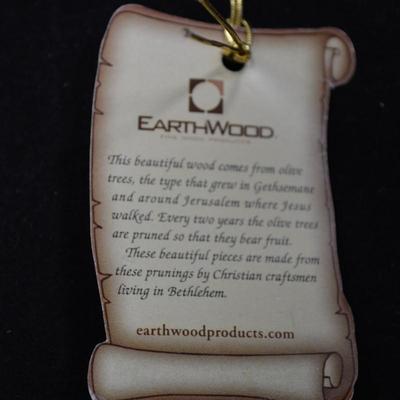 Small Hanging Olive Wood Nativity Bethlehem 3"X3"