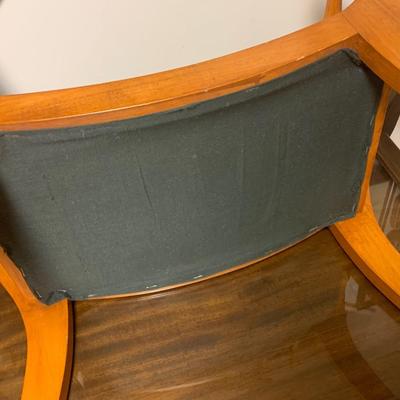 Vintage Needlepoint Footstool Maple Frame