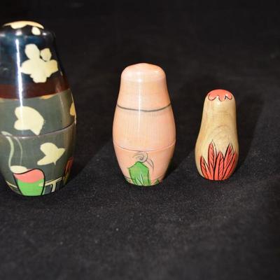 Set of 5 Farmer & Wife Nesting Dolls