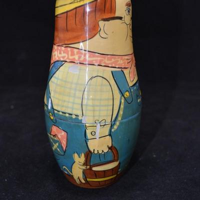Set of 5 Farmer & Wife Nesting Dolls