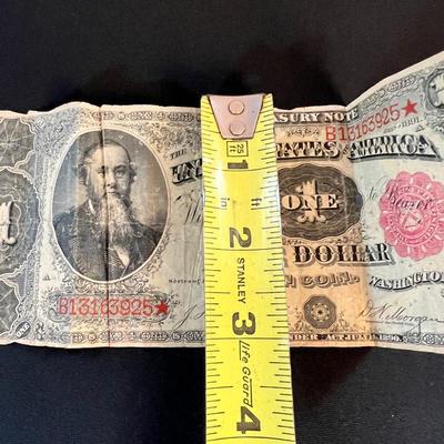 RARE 1891 $1 "STANTON" Treasury Note Red Seal Edwin M. Stanton, Secretary of War Lincoln Years