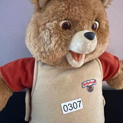 Vintage Teddy Ruxpin Bear w Cartridges, Books