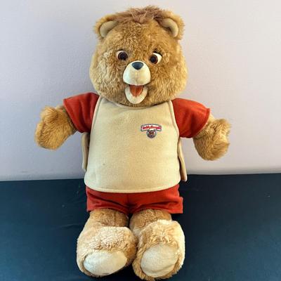 Vintage Teddy Ruxpin Bear w Cartridges, Books