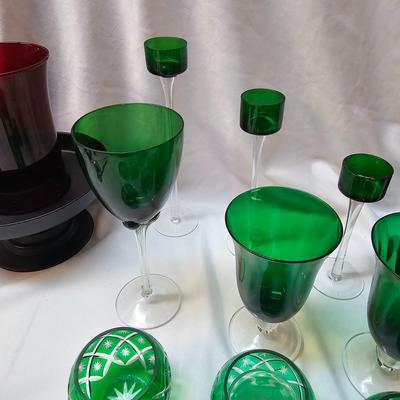 Red & Green Candleholders  (S1-JS)