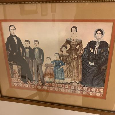 Framed Folk Art Prints Lot
