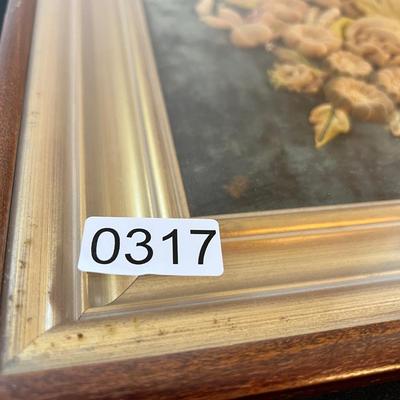 Vintage Velvet Framed Floral Art - Woodward & Lothrop