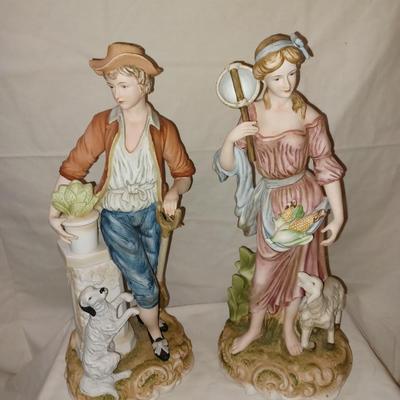 Signed Andrea by Sedak 15" Porcelain Figurines