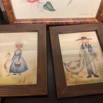 Folk Art Theorem Prints Framed Lot