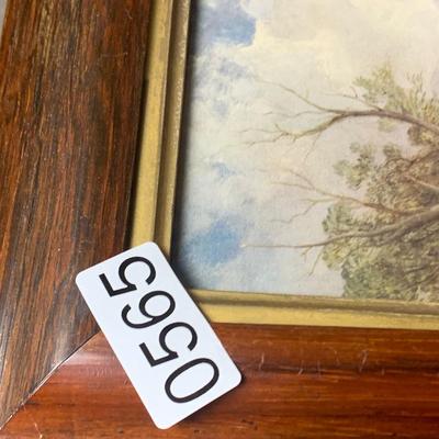 Antique Picture Frame - With Country Scene Print