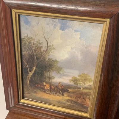 Antique Picture Frame - With Country Scene Print
