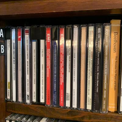 Large Classical Music Collection incl. CDs, Books, Records, & CD Rack (BO-HS)