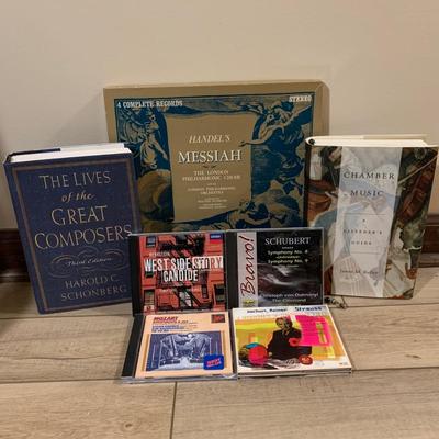 Large Classical Music Collection incl. CDs, Books, Records, & CD Rack (BO-HS)