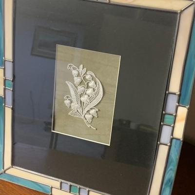 Lace Motif in Stain Glass Style Frame