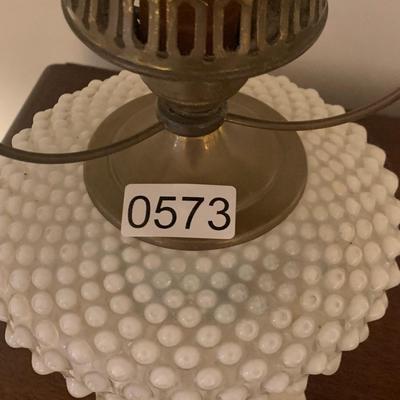 Vintage Hobnail Electrified Oil Lamp