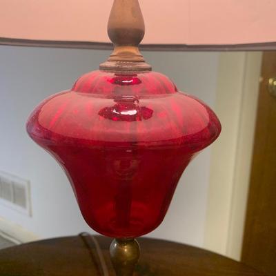 Vintage Cranberry Glass Lamp