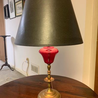 Vintage Cranberry Glass Lamp