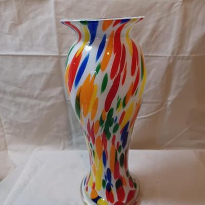 13" Handblown Glass Vase