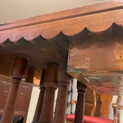 Eastlake Marble Top Copper Lined Antique Table