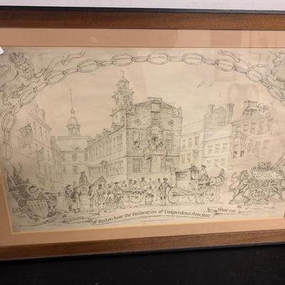 Decoration of Independence Signing Sketch Framed
