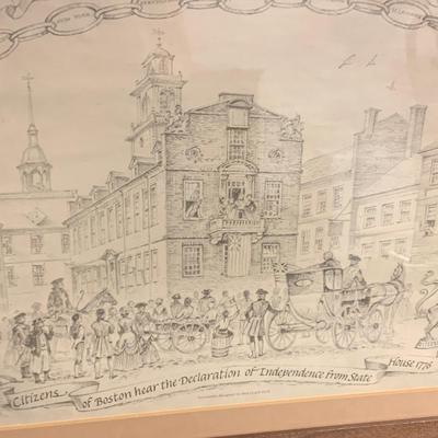 Decoration of Independence Signing Sketch Framed