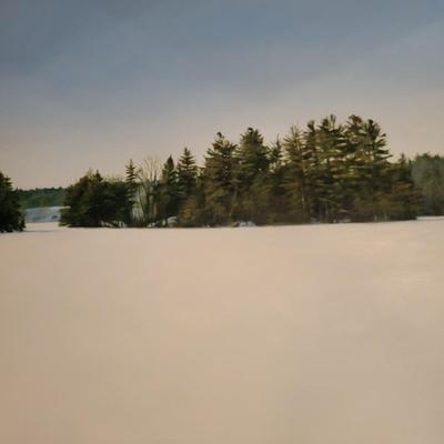 Original Oil "Winter Light and Snow on Turkey Pond" by Clifford Smith (LR-DW)