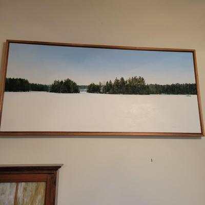 Original Oil "Winter Light and Snow on Turkey Pond" by Clifford Smith (LR-DW)