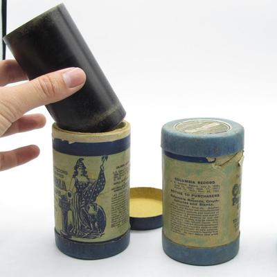 3 pc lot - Columbia Phonograph Co. Talking Machine Record Wax Cylinder Cylinders  c. 1904