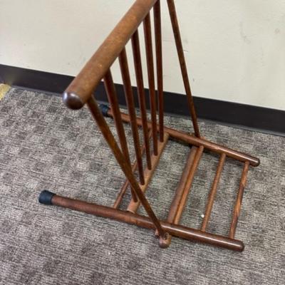 Antique Spindle Folding Chair or Gout Stool