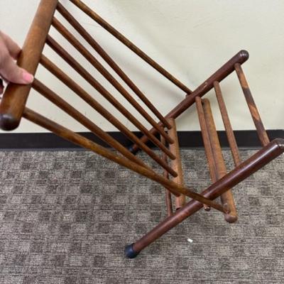 Antique Spindle Folding Chair or Gout Stool