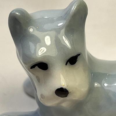 PLAYFUL PORCELAIN DOG FIGURE MADE IN JAPAN