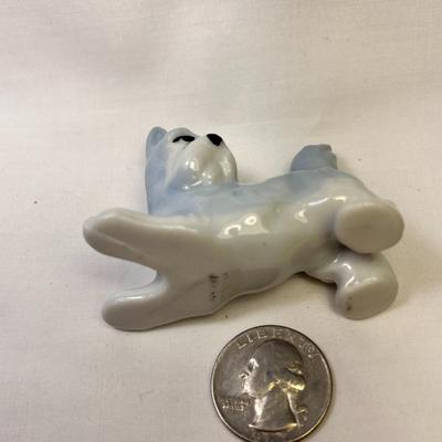 PLAYFUL PORCELAIN DOG FIGURE MADE IN JAPAN