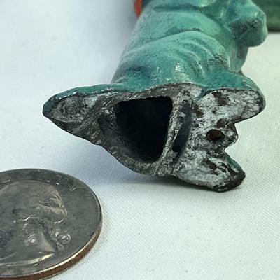 PAINTED CAST METAL DOG FIGURINE