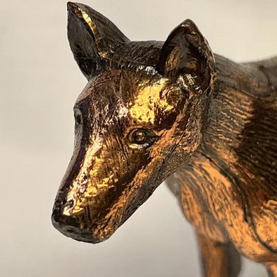 COPPERIZED DODGE INC METAL DOG FIGURINE