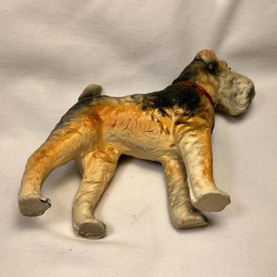 VINTAGE DOG FIGURINE WITH RHINESTONE EYES