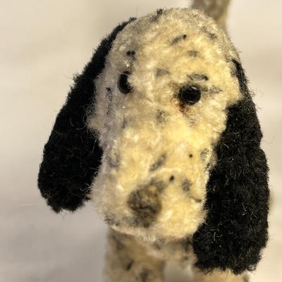 VINTAGE FAUX FUR DALMATION DOG FIGURINE