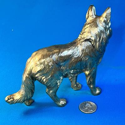METAL COLLIE DOG FIGURINE