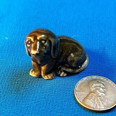 CERAMIC SITTING DOG FIGURINE MADE IN GERMANY