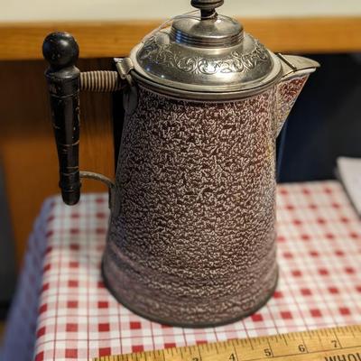 Antique GRANITE WARE TEA POT S-703