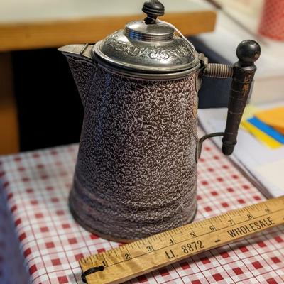 Antique GRANITE WARE TEA POT S-703