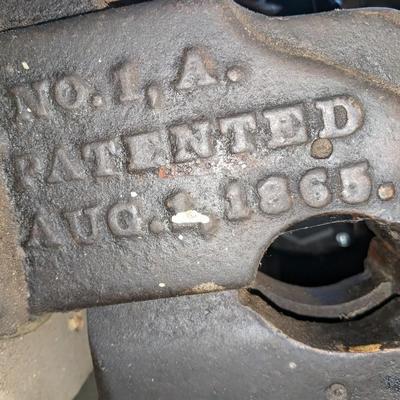 Incredibly Rare H. B. SMITH NO. 1 ANTIQUE PIPE Swivel VISE AUG 1 1865 CIVIL WAR ERA