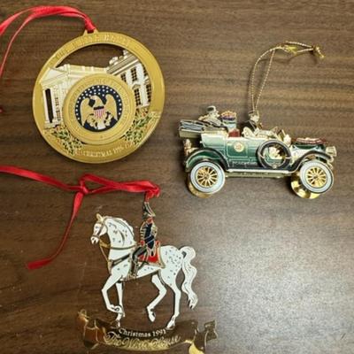 Set of 3 White House Ornaments