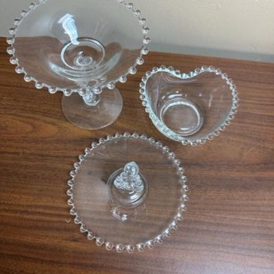 Set of 3 Imperial Glass Candlewick Bowls