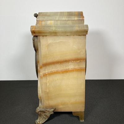 LOT 134J: French Mantle Clock: Japy Freres Movement, Marble Body, Porcelain Face