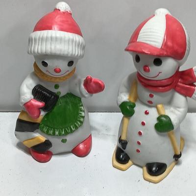 Vintage Flambro Snowman and snowwoman
