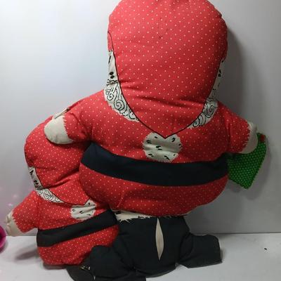Vintage Santa Claus Throw Pillow Form Cut n Sew Handmade with smaller matching Santa