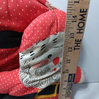 Vintage Santa Claus Throw Pillow Form Cut n Sew Handmade with smaller matching Santa