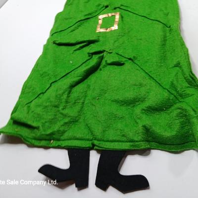 Vintage quilted Christmas tree with felt Santa card holder tree