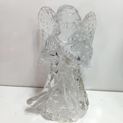 Clear glass angel tea light holder and brand-new Holiday candle set 5-piece star shape candles